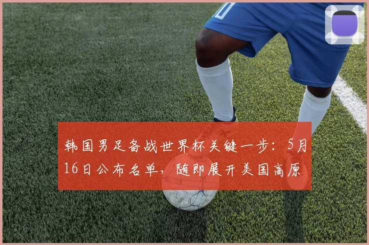 韩国男足备战世界杯关键一步:5月16日公布名单,随即展开美国高原拉练